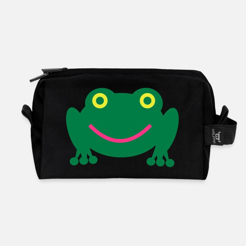 Frosch - Recycelte Kulturtasche - Schwarz