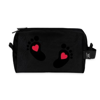 Bébé pieds - Trousse de toilette en tissu recyclé - noir - Devant