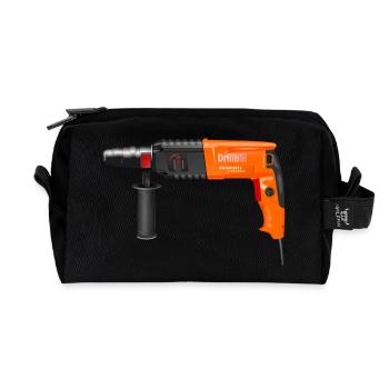drilling machine - Recycled Toiletry Zip Bag - black - Front