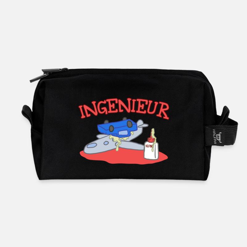 Mein Kind wird ... Ingenieur - Recycelte Kulturtasche - Schwarz