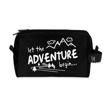Let the Adventure begin - Recycled Toiletry Zip Bag - black - Front