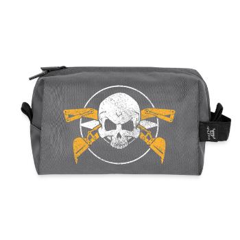 Excavator machine operator work job job gala construction - Recycled Toiletry Zip Bag - anthracite - Front
