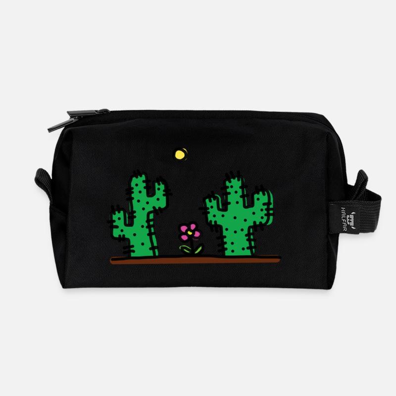 cactus - Trousse de toilette en tissu recyclé - noir