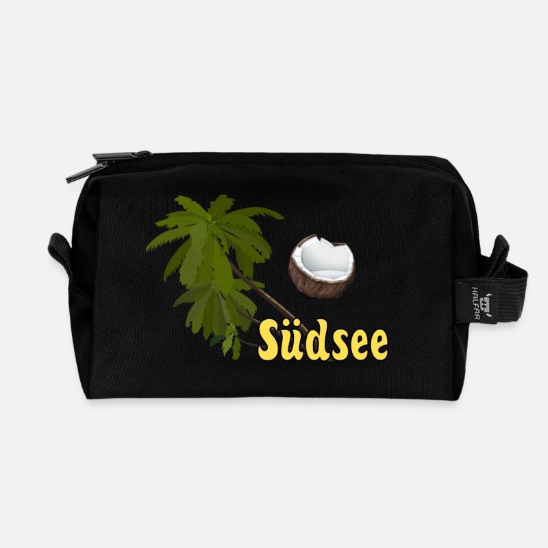 Südsee Traum - Sommer! - Recycelte Kulturtasche - Schwarz