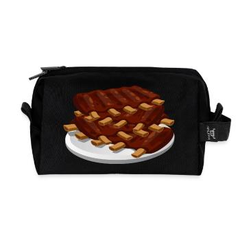 spare ribs - Recycelte Kulturtasche - Schwarz - Vorne