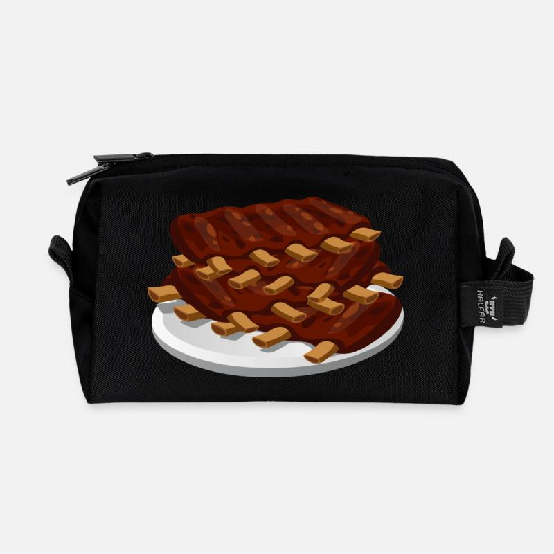 spare ribs - Recycelte Kulturtasche - Schwarz