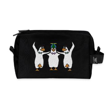 Penguin Trio - Trousse de toilette en tissu recyclé - noir - Devant