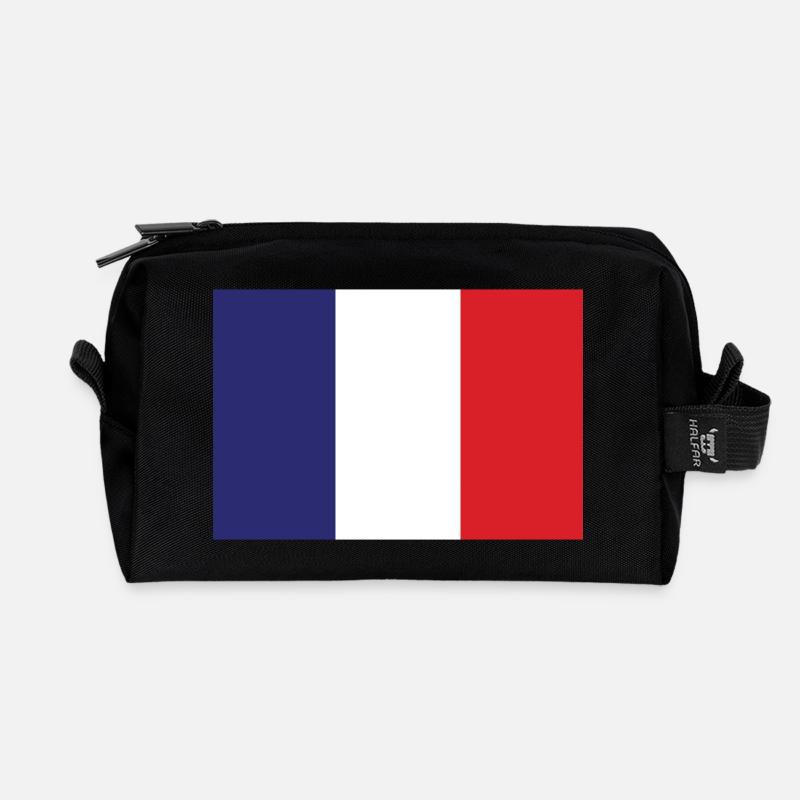 Frankreich Flagge - Recycelte Kulturtasche - Schwarz