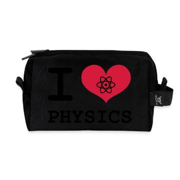 I Love Physics ! - Recycled Toiletry Zip Bag - black - Front