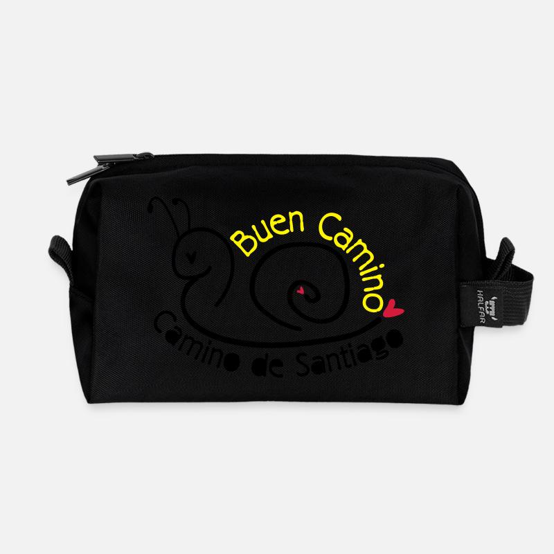 Camino de Santiago Schnecke - Recycelte Kulturtasche - Schwarz
