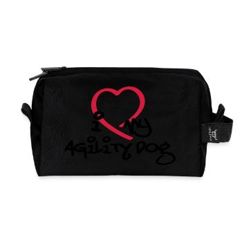 Agility dog - Recycled Toiletry Zip Bag - black - Front