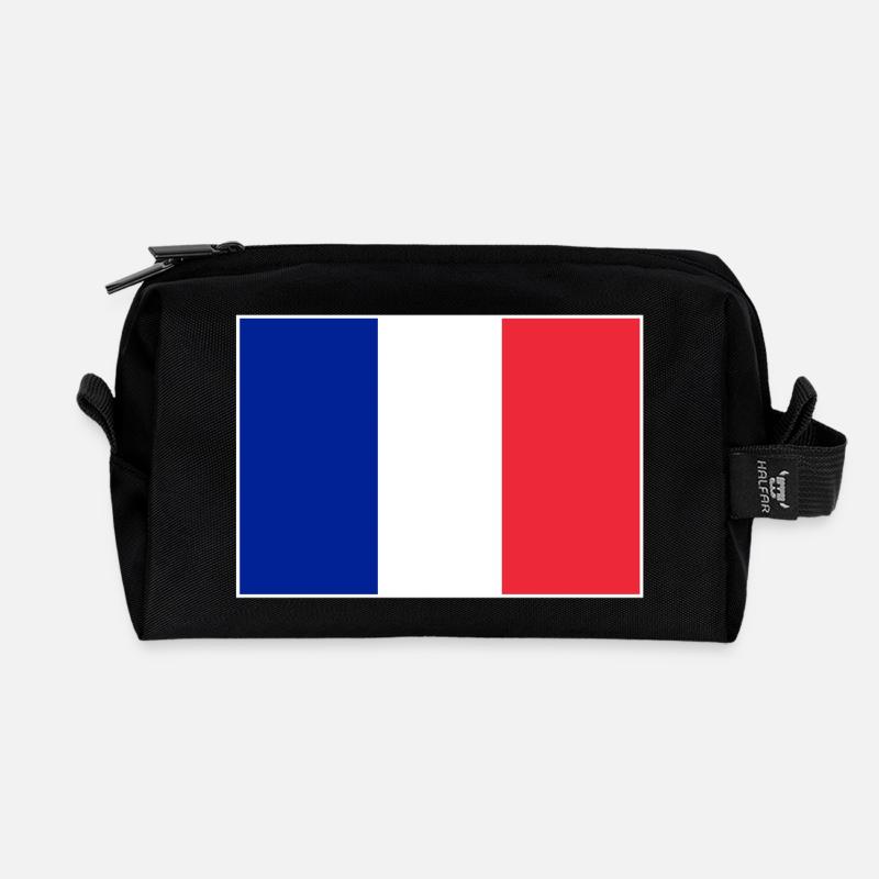 Frankreich Flagge - Recycelte Kulturtasche - Schwarz