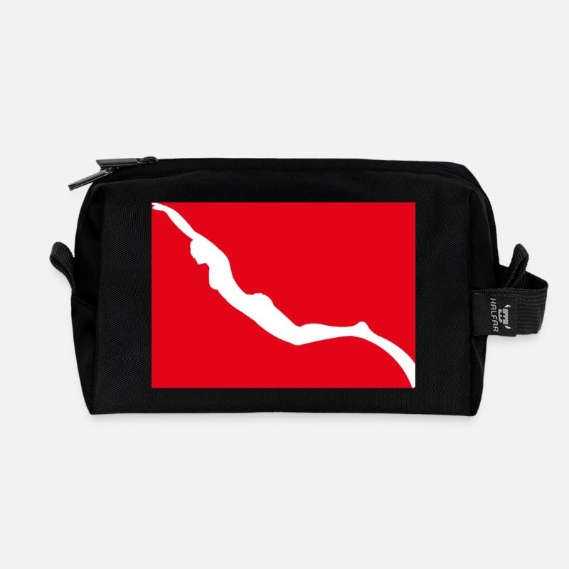 Freitauchflagge mit Mädchen Freediver - Recycelte Kulturtasche - Schwarz