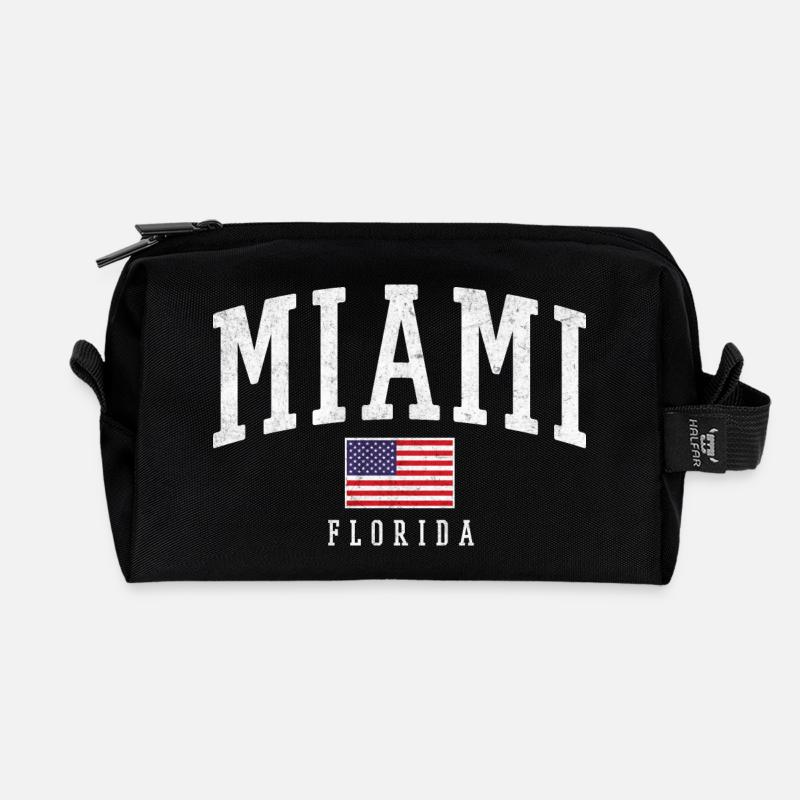 Miami Florida Vintage Flag - Recycelte Kulturtasche - Schwarz