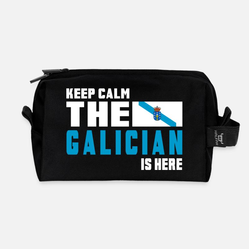 Keep calm Galicien Flaggen Design - Recycelte Kulturtasche - Schwarz