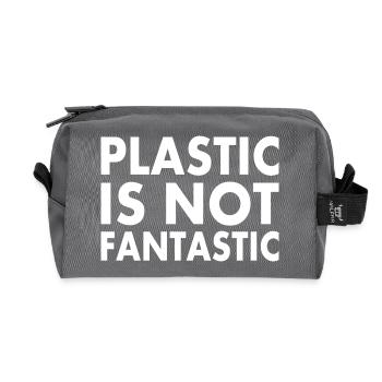Plastic is not fantastic - Recycelte Kulturtasche - Anthrazit - Vorne