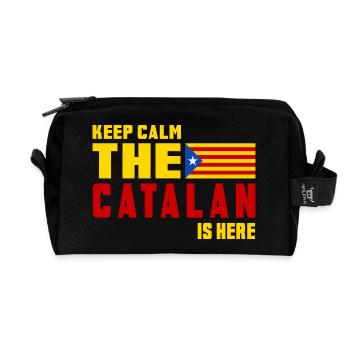 Keep Calm Catalonia flag design - Recycled Toiletry Zip Bag - black - Front