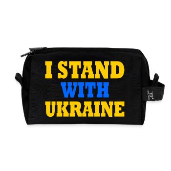 I stand with ukraine - Recycled Toiletry Zip Bag - black - Front