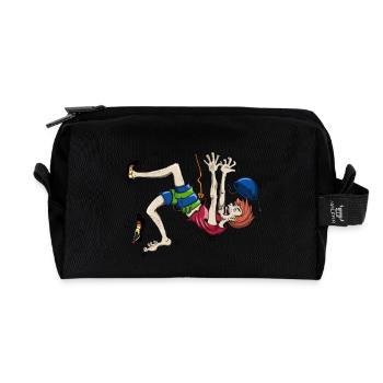 Crashing climber - Recycled Toiletry Zip Bag - black - Front