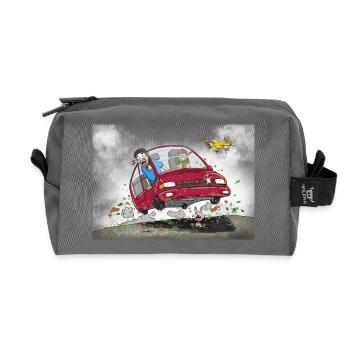 Conservationists on their way to the biotope - Recycled Toiletry Zip Bag - anthracite - Front
