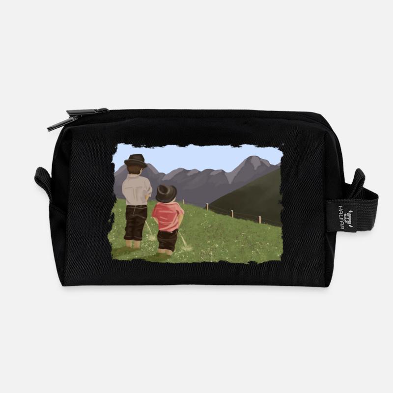 Biesler mit Aussicht - Recycelte Kulturtasche - Schwarz