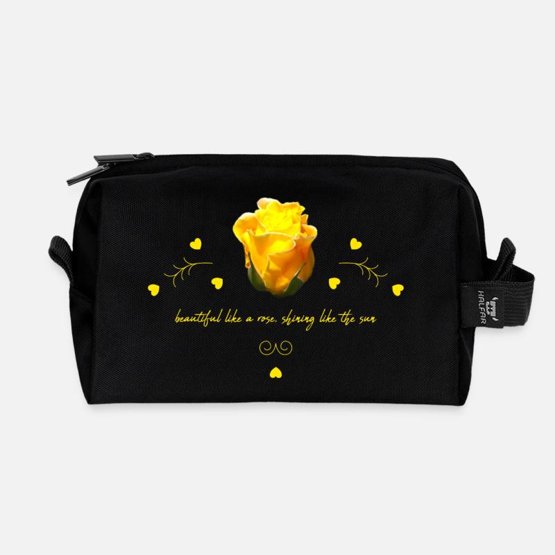 beautiful rose - Recycelte Kulturtasche - Schwarz