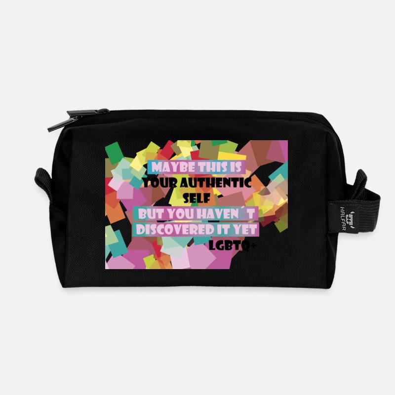 Who am I? LGBTQ+? - Recycled Toiletry Zip Bag - black