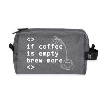 Coffee Code Saying More Brews - Recycled Toiletry Zip Bag - anthracite - Front