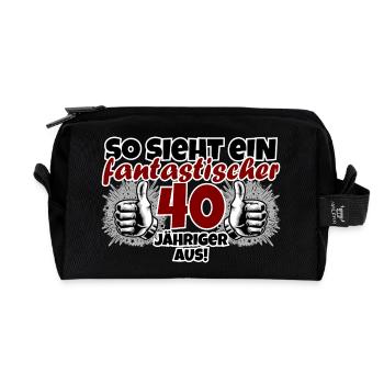 40. Geburtstag Lustiger Spruch fantastisch - Recycelte Kulturtasche - Schwarz - Vorne