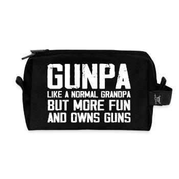 Gunpa wie ein normaler Opa, aber mehr Spaß und besitzt - Recycelte Kulturtasche - Schwarz - Vorne
