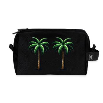 Palm trees - Recycled Toiletry Zip Bag - black - Front