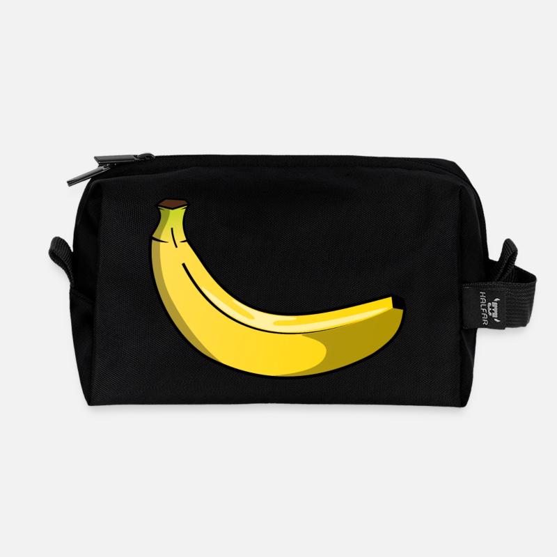 Banane - Recycelte Kulturtasche - Schwarz