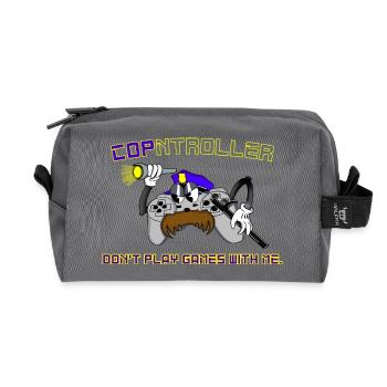 Cop-ntroller Jouer à des jeux Drôle Rétro Gaming Gamer - Trousse de toilette en tissu recyclé - anthracite - Devant