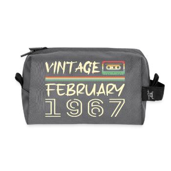 Februar 1967 Bestes Geschenk Februar 1967 - Recycelte Kulturtasche - Anthrazit - Vorne