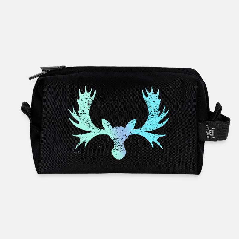 Elch - Recycelte Kulturtasche - Schwarz