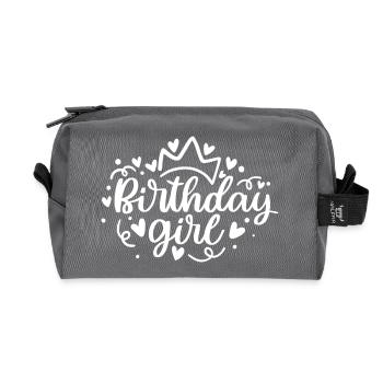 Birthday Girl Party Motif - Recycled Toiletry Zip Bag - anthracite - Front