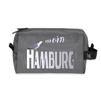 Hamburg Möwe & Moin Design - Recycelte Kulturtasche - Anthrazit - Vorne