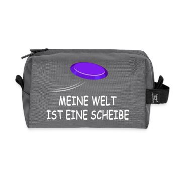 Disc Golfer Frisbee Ultimate-Frisbee Frisbee - Recycled Toiletry Zip Bag - anthracite - Front