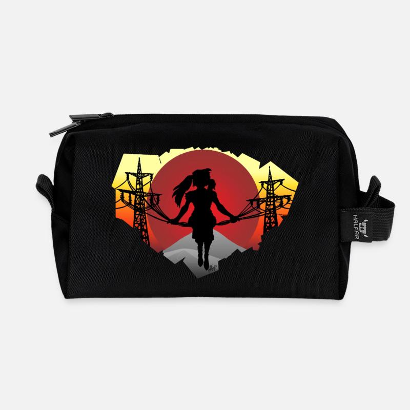 Fille du câble - Trousse de toilette en tissu recyclé - noir