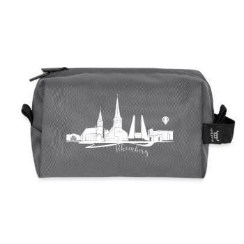 Rheinberg City Silhouette design - Recycled Toiletry Zip Bag - anthracite - Front