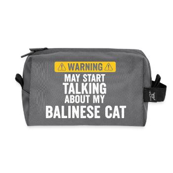 Talk about the Balinese cat - Recycled Toiletry Zip Bag - anthracite - Front