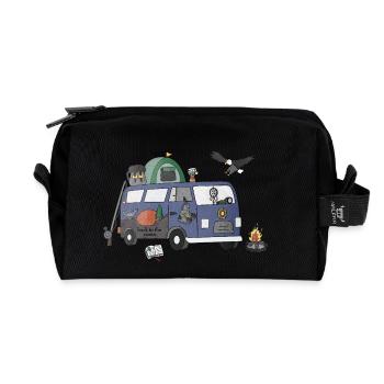Campeur sauvage et libre - Trousse de toilette en tissu recyclé - noir - Devant