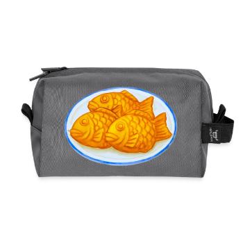 I Love Bungeoppang - Korean Fish-Shaped Pastry - Recycled Toiletry Zip Bag - anthracite - Front