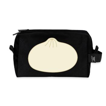 Minimalist Bao Bun Illustration for Apparel - Recycled Toiletry Zip Bag - black - Front