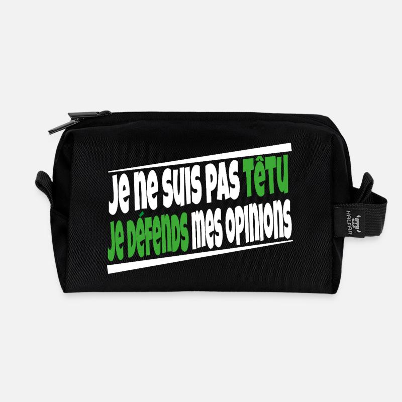 I'm not stubborn - Recycled Toiletry Zip Bag - black