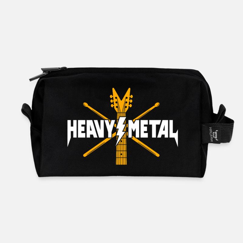 Heavy-Metal-Gitarrenlogo - Recycelte Kulturtasche - Schwarz