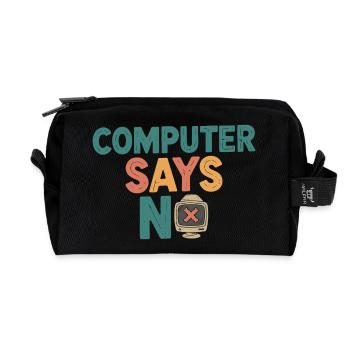 Retro Computer Says No - Recycled Toiletry Zip Bag - black - Front