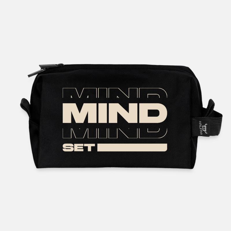 Mindset – Motivation & Success Mentality Statement - Recycelte Kulturtasche - Schwarz