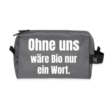 Without us, organic would be just a word - Recycled Toiletry Zip Bag - anthracite - Front