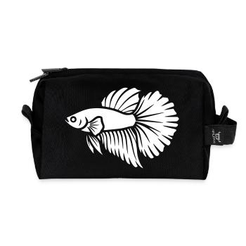 Kampffisch Betta Fisch Aquaristik Vektor - Recycelte Kulturtasche - Schwarz - Vorne